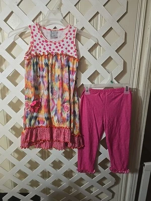 Girls Two Piece Misteevus Size 6 Summer Outfit - Image 1 of 4