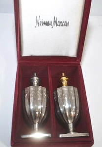 Vintage Neiman Marcus Godinger Silver Salt & Pepper Shaker Boxed Set NEW - Picture 1 of 4