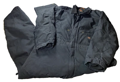 Walls Insulated Black Corduroy Collar Coveralls Men XL  44R 40W 32L Farm Ranch - Image 1 of 4