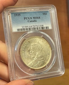 Canada - 1935 Large Silver Dollar (PCGS MS 64) - Picture 1 of 8