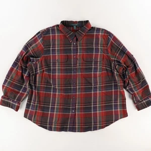 Lauren Ralph Lauren Flanell Karo Langarm Hemd Rot Damen 3X - Bild 1 von 7