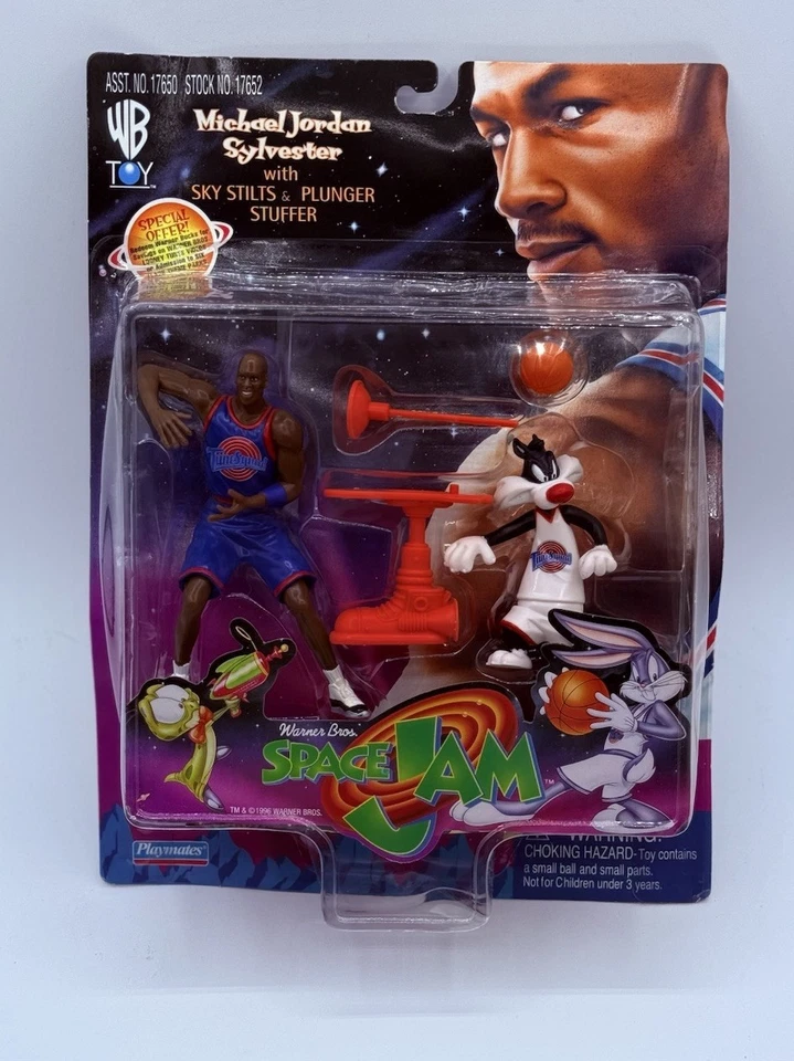 Zancos y émbolo vintage 1996 WB Space Jam Michael Jordan Sylvester Sky Stuffer Foto 1 de 3