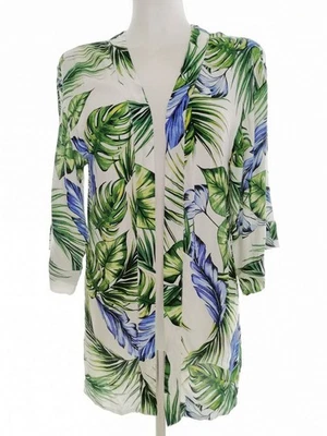 ✨ VINTAGE Womens Long Open Cardigan Green 3/4 Sleeve Viscose 100% 6/8 (34) ✨ - Image 1 of 4