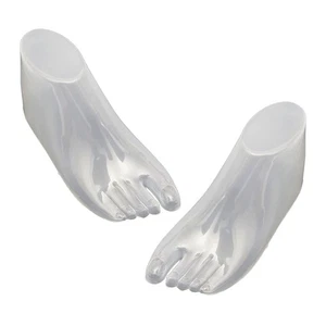 Plastic Foot Model Pair for Adults Transparent Mannequin for Shoes Display - Picture 1 of 9