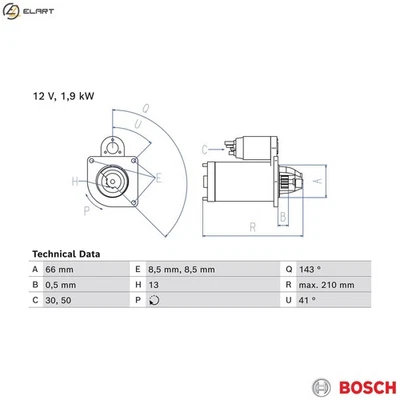 STARTER 0 986 025 040 FOR MINI COUNTRYMAN CLUBMAN BMW X1/F48 B37 C15 A 1.5L 4cyl - Image 1 of 4