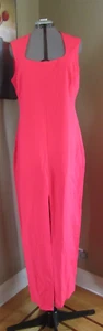 Vestido Badgley Mischka Jewel Emma Sin Mangas Cuello Cuadrado Color Neón Coral Talla 16 - Imagen 1 de 8