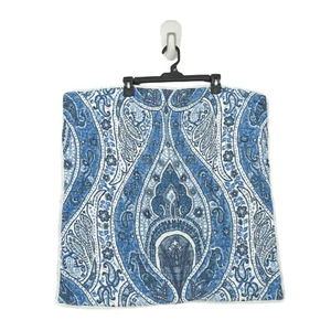 POTTERY BARN Quilted Billie Voile Euro Pillow Shams Covers Blue White Paisley 2 - Picture 1 of 7