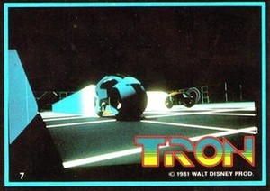 TRON MOVIE 1981 DISNEY TRADING CARDS DONRUSS 1982 BRUCE BOXLEITNER BASE CARD # 7
