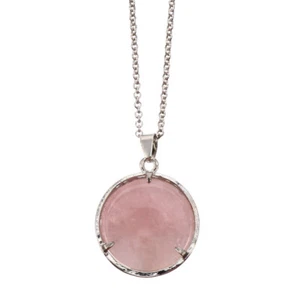2 Pcs Rose Quartz Pendant Necklace Lovers Exquisite Ring Creative Chain - Picture 1 of 12
