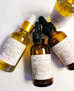 Olio viso oro 24 carati cura della pelle anti invecchiamento siero luminoso viso olio di jojoba biologico 1oZ - Foto 1 di 3