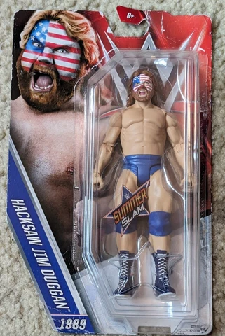 WWE BASIC SUMMERSLAM 1989 HACKSAW JIM DUGGAN ACTION FIGURE, Never Used Cover