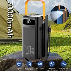 120W 70000mAh Power Bank PD Fast Charging Battery Pack for iPhone/Android/Laptop - Picture 1 of 33