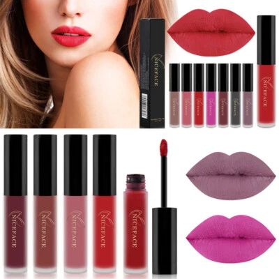 Women Matte Lip Gloss Lipstick Waterproof Nonstick Cup Long Lasting Make up - Image 1 of 4