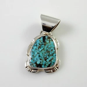 Colgante Gota Turquesa Tejido de Araña Azul Plata de Ley 925 Hecho a Mano Único en Su Clase - Imagen 1 de 4