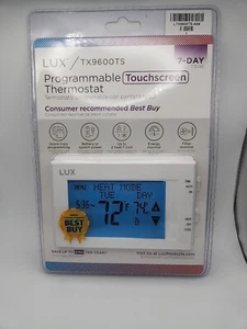 Lux Touchscreen Programmable Thermostat, White - TX9600TS - SEALED - Picture 1 of 6