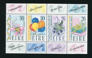 Ireland 798b Special Occasions Booklet Pane of 4 Stamps  MNH 1990 - Picture 1 of 4