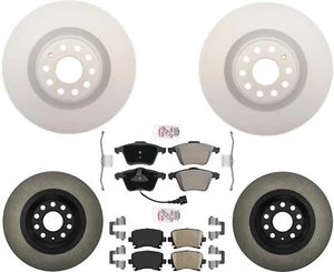 Front GEO Coated Disc Brake Rotors Disc Brake Pads For Volkswagen Golf R 12-13 - Picture 1 of 16