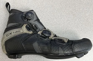 Lake CX145-X Wide Men's Road Cycling Shoes - All Weather - Black/Gray, Size 42 - Picture 1 of 13