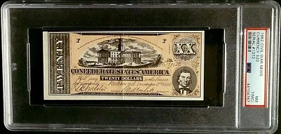 1962 TOPPS CIVIL WAR NEWS ~ CURRENCY $20 ~ GRADED PSA 7 m/c NM ~ SERIAL # 1372 - Image 1 of 2