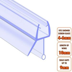FIT CURVED Bath Shower Screen Door Seal Strip Glass Thicknes 4-6mm Gap up to 9mm