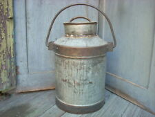 Antique Primitive Soldered Sheet Metal Can Bucket Iron Bands Tinsmith Made AAFA