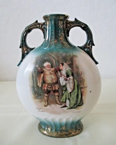 Antique Victoria Carlsbad Austria Porcelain Double Handled Vase H.M. Paget AZ19 - Picture 1 of 15