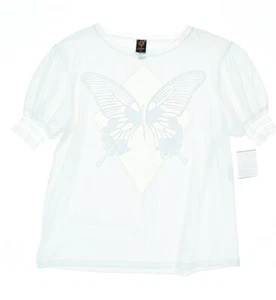 Jean Paul Gaultier Women's Soleil White Butterfly Print T-shirt Sz XL $750 - Picture 1 of 2