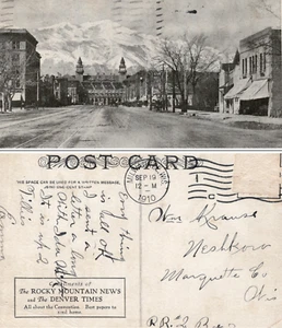1910 Pikes Peak Rocky Mountain Nachrichten Denver Times Convention Colorado Postkarte - Bild 1 von 3