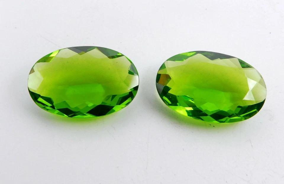 20X30 MM Lab Created Peridot Oval Cut Loose Gemstone For Pendant Size P-200 - Image 1 of 2
