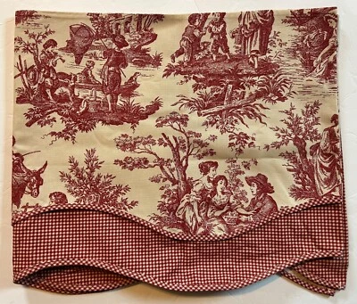 Waverly Home Cenefa French Toile Red Gingham Check 17” x 80” Nuevo Envío Rápido Foto 1 de 4