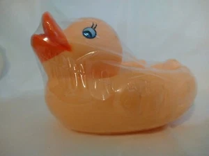 Lindo! Soporte de plato de jabón de goma melocotón pato baño soporte de jabón baño de burbujas baño pato EE. UU. - Imagen 1 de 5