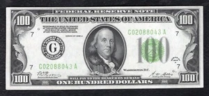 FR. 2151-G 1928-A $100 LGS LIGHT GREEN SEAL FRN CHICAGO, IL GEM UNCIRCULATED - Picture 1 of 2