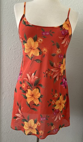 UNDERCOVER Abito slip vintage Victoria's Secret stampa floreale tropicale lingerie trasparente taglia S