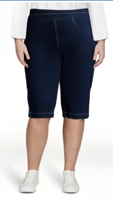 Capris de mezclilla Just my size Plus elásticos súper oscuros para mujer talla 1X nuevos con etiquetas Foto 1 de 4