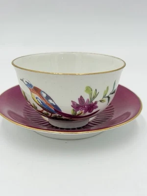 17th Century Paris Porcelain Litron teaCup & Saucer La Courtille hand painted  - Image 1 of 4