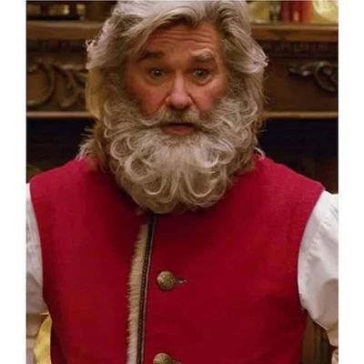 Colete de lã de pele longa Papai Noel Crônicas de Natal Casaco de Natal Kurt Russell - Imagem 1 de 3