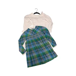 Vintage Polly Flinders Smocked Dress BUNDLE Plaid Lace Floral Easter Spring Kid - Picture 1 of 9