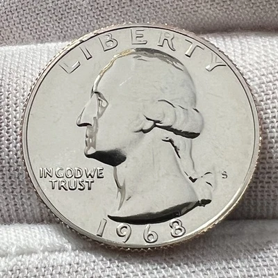 1968-S Washington 25c Brilliant Proof receive coin pictured see description#5701 - Image 1 of 4