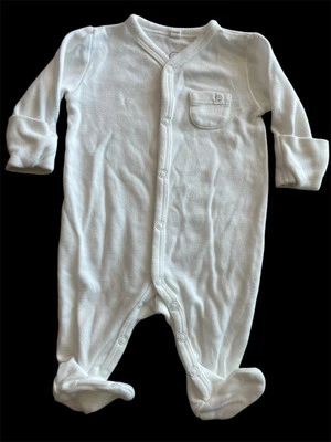 Mori Baby EUC Ivory Bamboo/Organic Cotton Knit  Snap Front Footie-Newborn - Image 1 of 4
