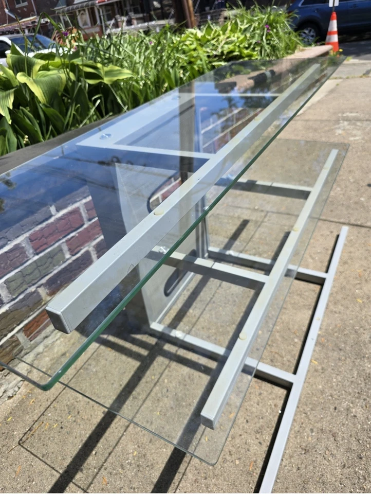 玻璃和金属电视支架媒体控制台 — 第 1/4 张图片