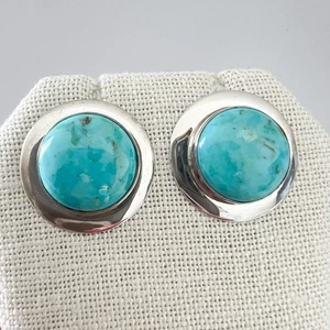 JAY KING Turquoise Sterling Silver Earrings Round Bezel DTR Desert Rose Trading - Picture 1 of 8
