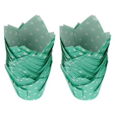 100 Stück Tulpen-Cupcake-Backförmchen, Muffin-Backförmchen, Cupcake-Förmchen - Bild 1 von 4