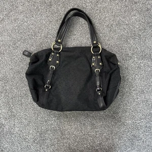 Bolso de hombro pequeño Y2K vintage DKNY lona negro oro tachonado o anillo hebillas - Imagen 1 de 11