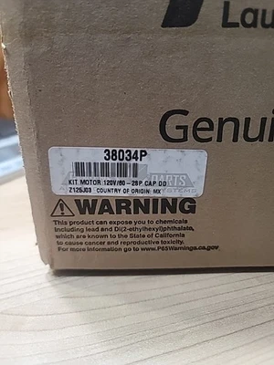 Kit Motor Lavadora Speed Queen 38034P 120V/60-2SP CAP DD. Leer descripción Foto 1 de 4