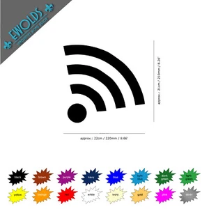 TATUAJE DE PARED DECORATIVO ""Señal Wifi"" | disponible en 16 colores | 22cm x 16cm grande - Imagen 1 de 19