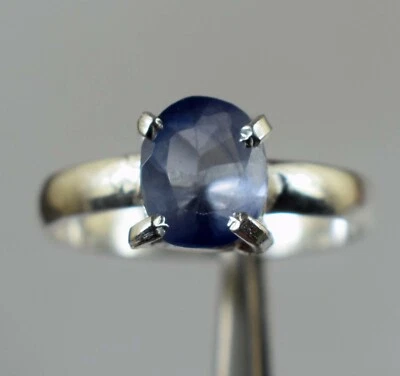 4.50 Ct Natural Blue Sapphire 8 x 7 mm Cushion Gemstone Certified Men's Ring - Image 1 of 4