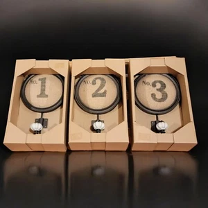 NWT Elements 10" Wall Hook Set 3 Metal Burlap Ceramic Knob Rustic Farmhouse Chic - Picture 1 of 7