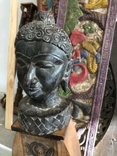 Vintage Buddha Head Statue Buddhist Temple Zen Retreat Statue Home Decor