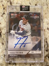 2018 Topps Now Postseason Freddie Freeman 14/99 On card Auto Autograph Braves