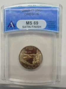 2005-D Oregon State Quarter - ANACS MS-69 Satin Finish **SUPER NICE COIN** - Picture 1 of 2